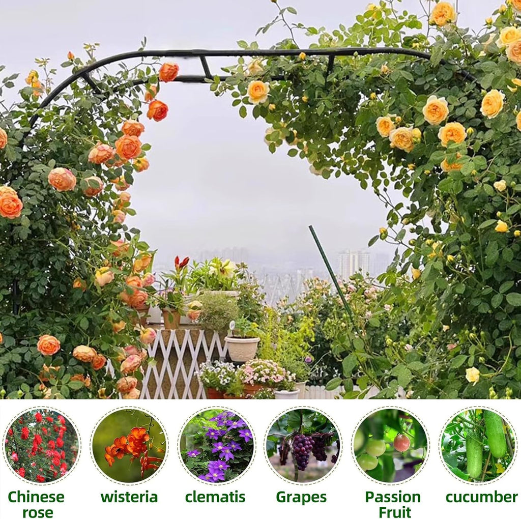 Garden Arch Trellis - Length: 126in, Height: 94.5in Garden Arch Arbor Trellis for Climbing Plants Outdoor - Garden Arch for Lawn, Party, Ceremony Wedding Decoration