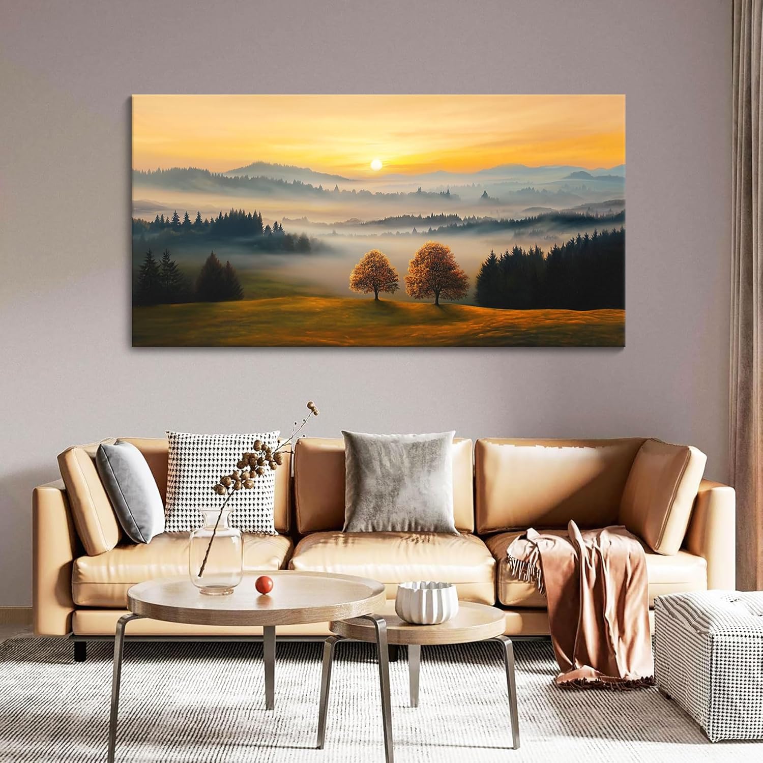 Canvas Wall Art for Living Room - Bridge Paintings Wall Decor Rustic Farmhouse Scenery Wall Pictures for Bedroom French Country Decor Country Style Bedroom Accent Landscape Artwork for Walls 20×40IN