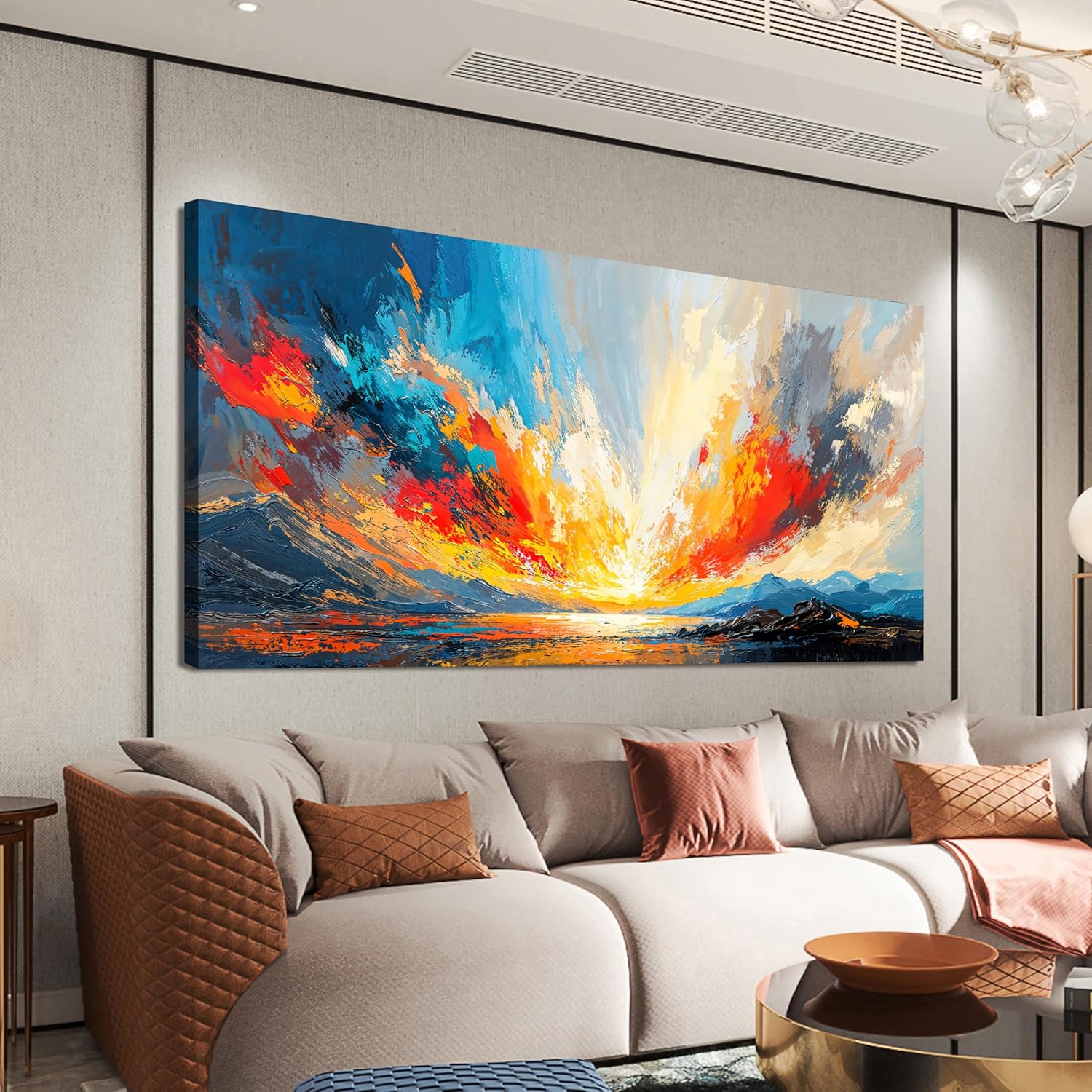 Canvas Wall Art Decor Wall Art Pictures for Living Room Vintage Floral Wall Art Decor White Gold Wall Art Prints Large Artwork for Walls Canvas Art Wall Decor for Bedroom Office Wall Decor 20" X 40"