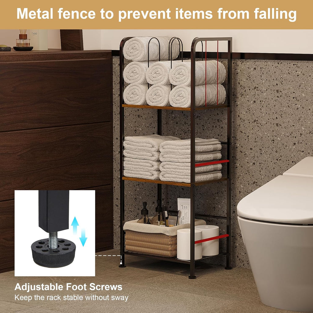 Towel Rack Free Standing 3-Tier M-Shaped Detachable Dividers, Durable Metal Towel Holder for Bathroom, Pool Towel Rack, Space-Saving Towel Storage Organizer, Modern Bath Towel Shelf Patent Pending