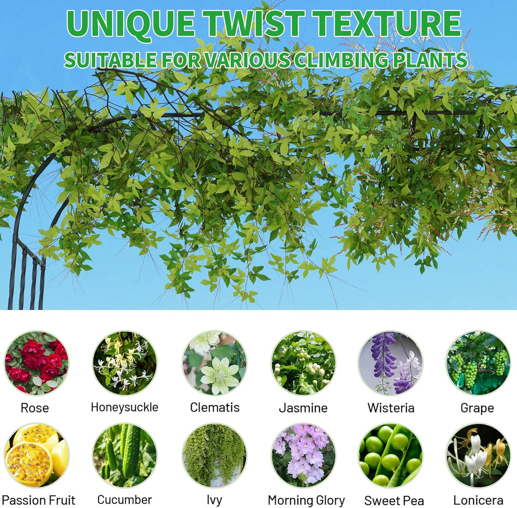 Garden Arch Trellis, Trellis Arch for Climbing Plants Outdoor, 5FT x 7.9FT Metal Full Garden Arbor, Trellises for Patio Lawn Backyard, Large Garden Archway Decoration Black 59.1" x 94.5in