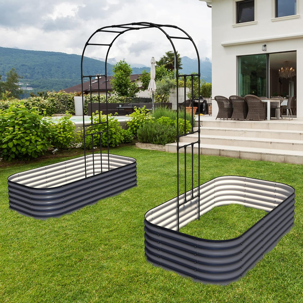 Olle Garden Arbor 95" High 59" Wide Easy to Assemble Wedding Arches for Ceremony Lightweight Garden Trellis Arch Garden Arch Trellis for Climbing Plants, Black